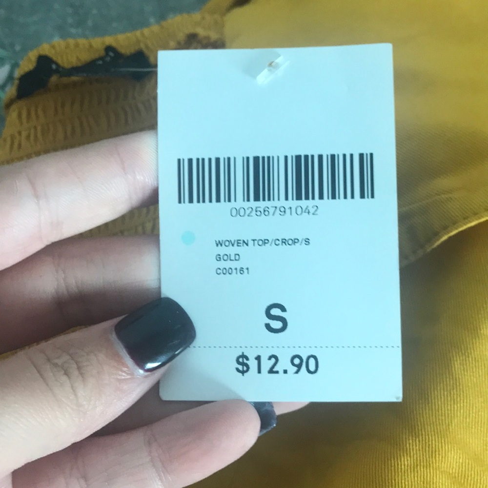 Forever 21 Mustard Crop Top Size Small NWT - Picture 3 of 3